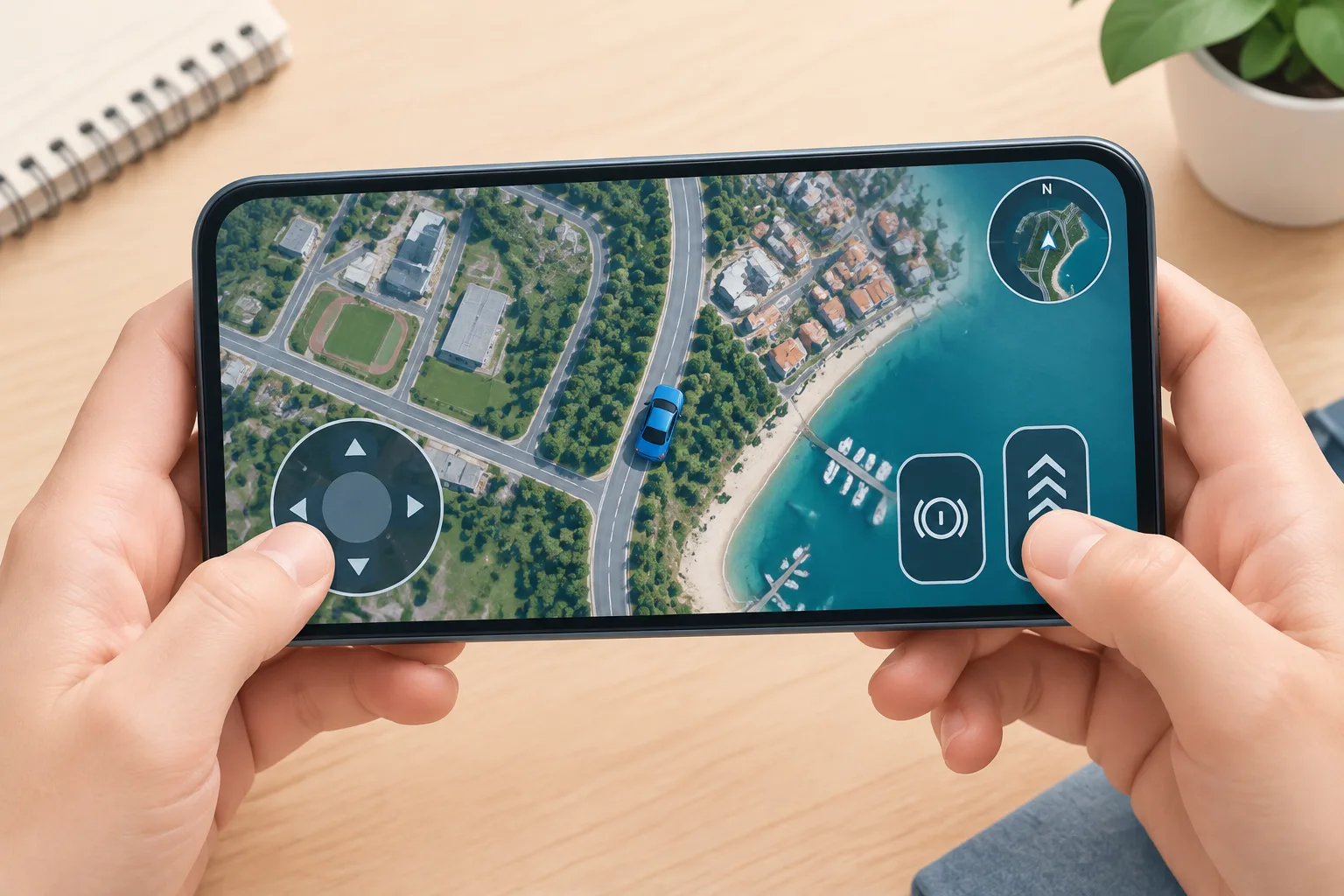 Smartphone in landscape orientation